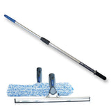 Kombi-Set Teleskopstange mit Fenstereinwischer & Abzieher