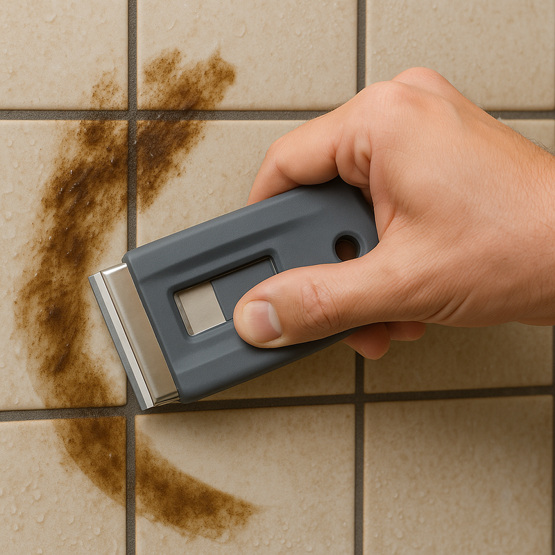 Sicherheitsschaber, ein- und ausziehbar mit Gummierung