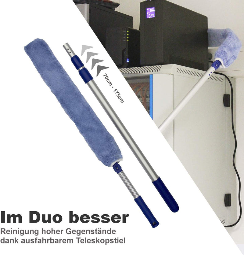FlexDusty | flexibler Microfaser Staubmopp | inkl. Teleskopstange