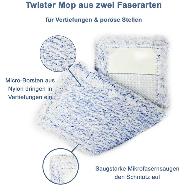 Profi Bodenwischer-Set Twister | Wischmop + Microfaserbezug